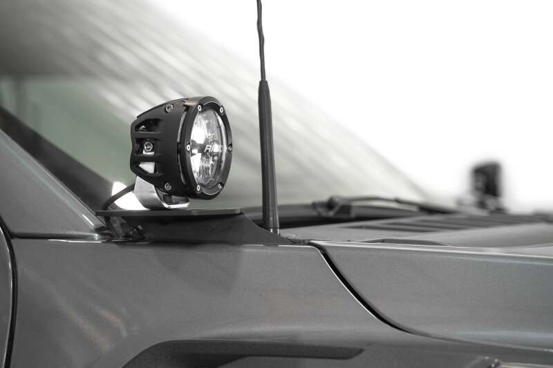 Ford F150 Ditch Light Brackets - Driver/Passenger Side - Addictive Desert Designs - 2-Stage Hammer Black Powder Coat - Black - `21-`27